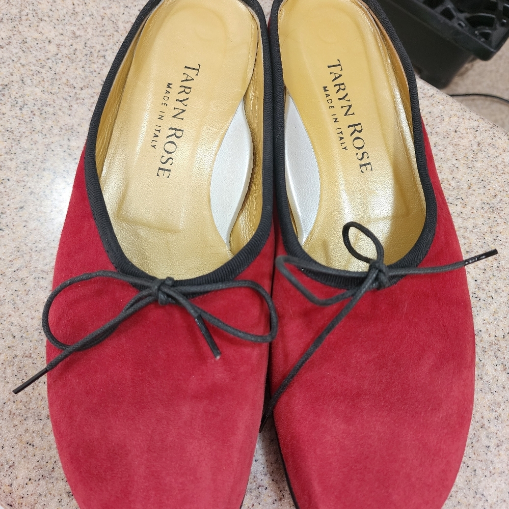 Taryn Rose Red Leather slip ons